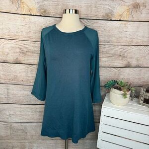 DASH by Kardashian‎ Women's 3/4 Sleeve Teal Blouse Size S Casual Top